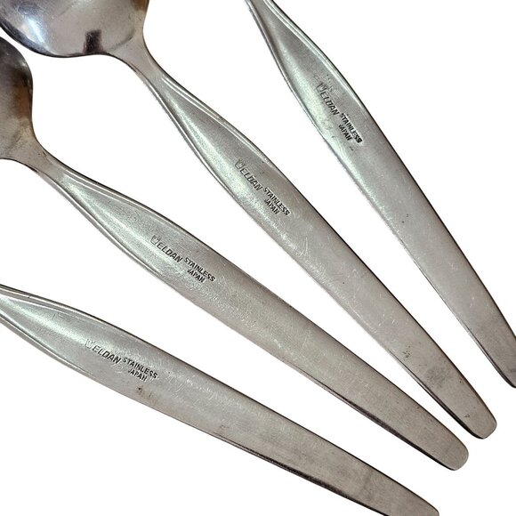 4 Elden Vintage Flower Teaspoon Spoon Stainless 6" Rose Midcentury Colonial Styl - Picture 6 of 8